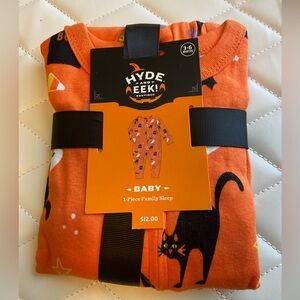 NWT Orange Halloween Printed Pajama Set- Hyde & EEK 3-6 mos